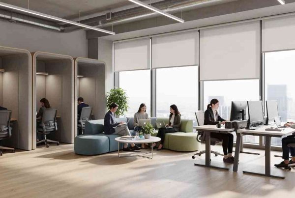 open plan office designed with inclusive spaces