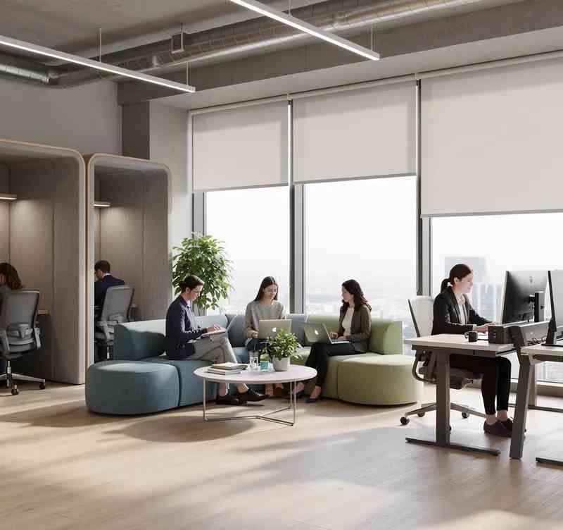 open plan office designed with inclusive spaces