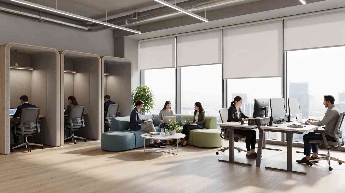 open plan office designed with inclusive spaces